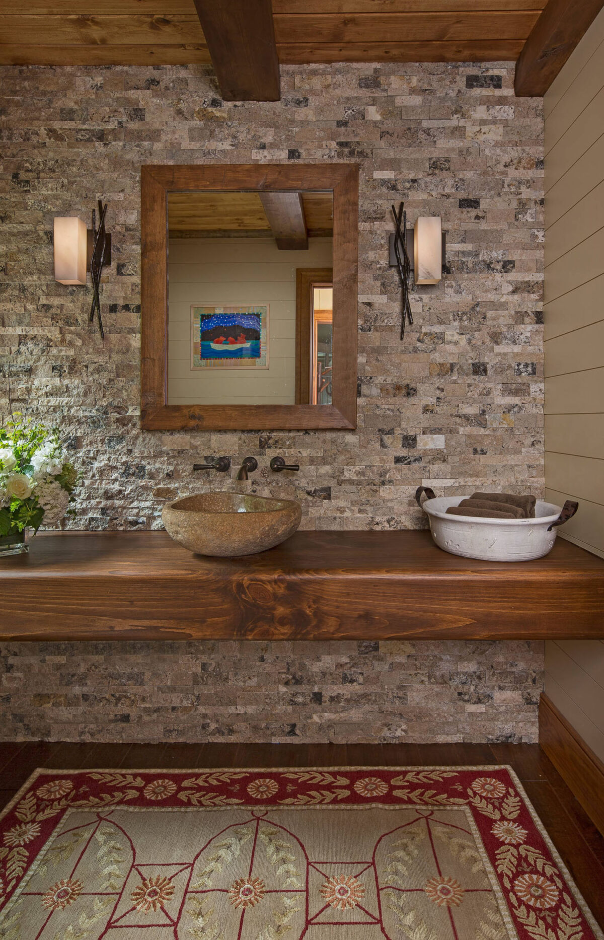 34 Rustic Bathroom Ideas for Mountain & Log Homes