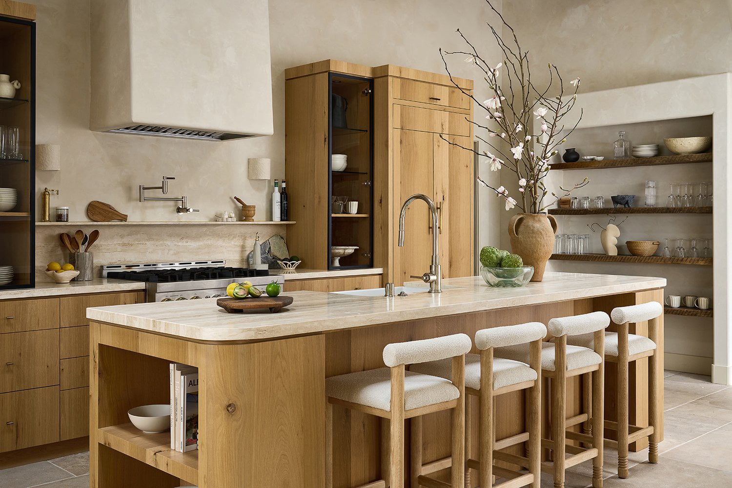 Open Shelving in a Farmhouse Kitchen