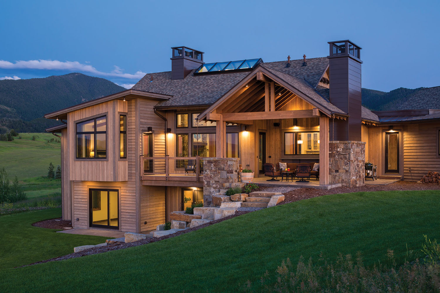 Rustic home exterior with wood siding