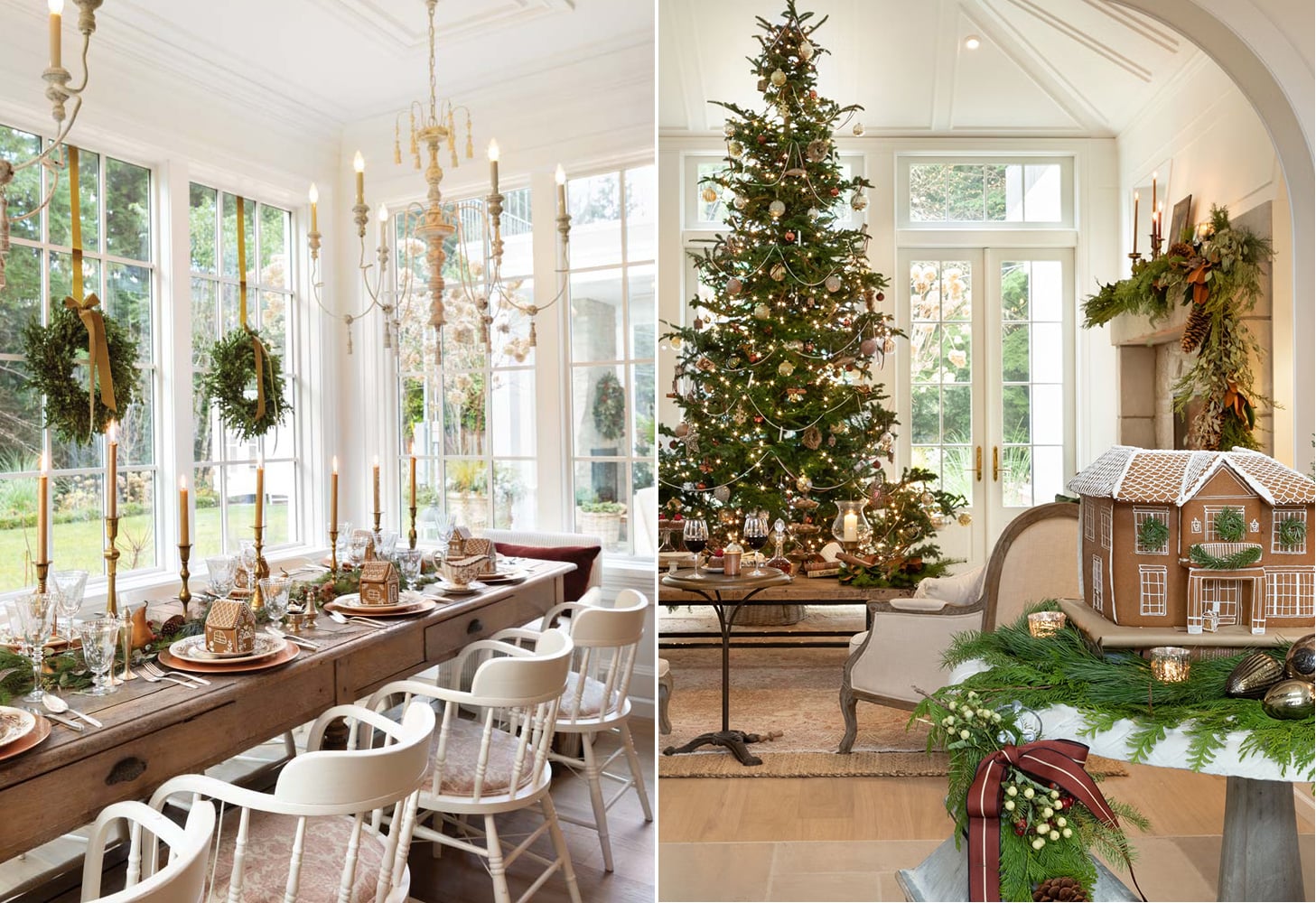 Christmas Table with Miniature Gingerbread Houses