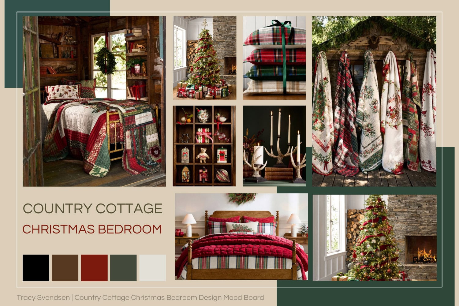 Country Cottage Christmas Bedroom Mood Board