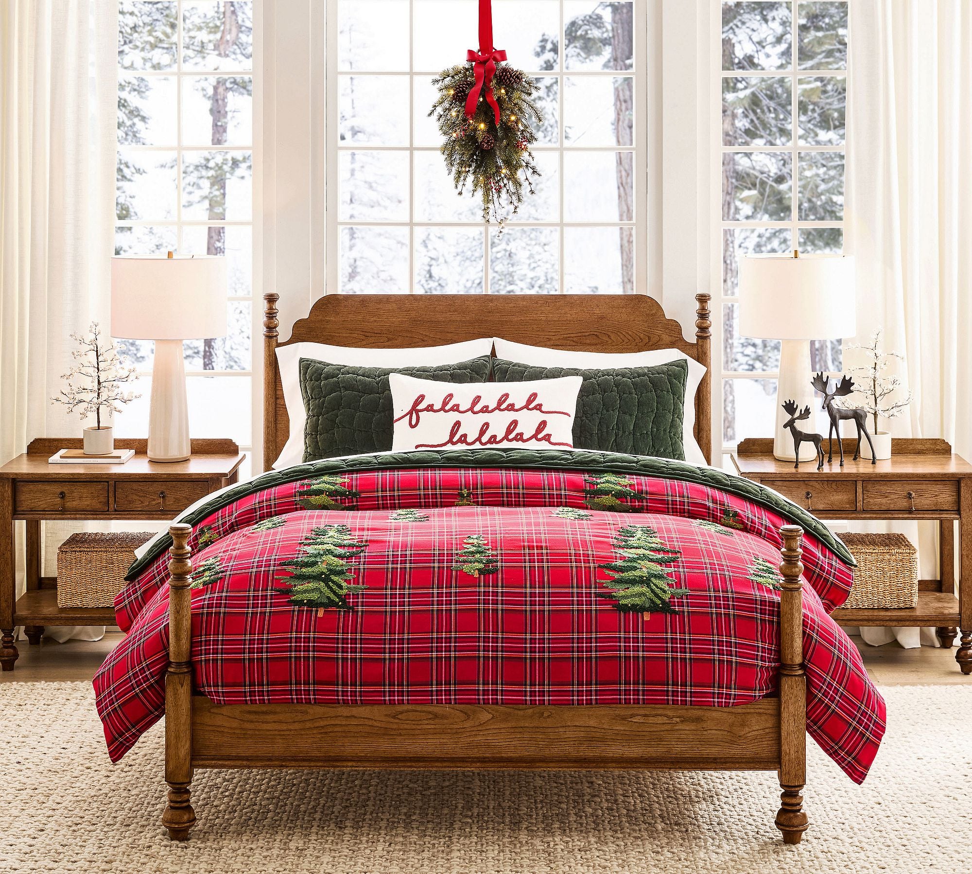 Plaid Christmas Duvet Cover