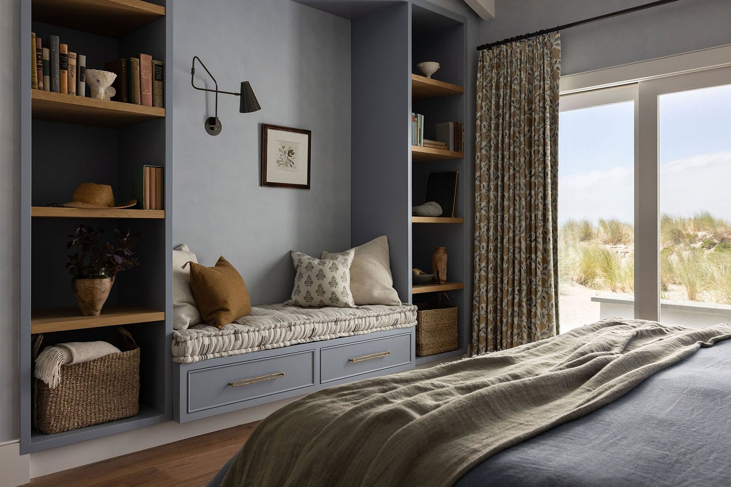 cozy-fall-bedroom-with-built-in-shelving Cozy Fall Bedroom with Built-In Cabinetry