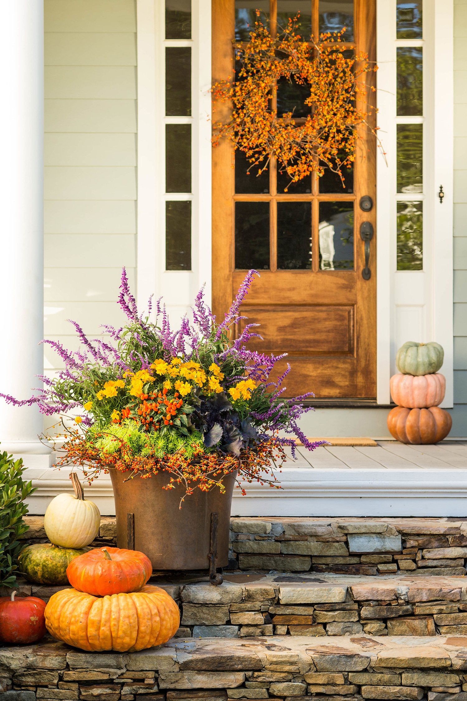 Fall Containter of the month/cover try. Carmen Johnston created this container Fall Front Porch Decorating Ideas