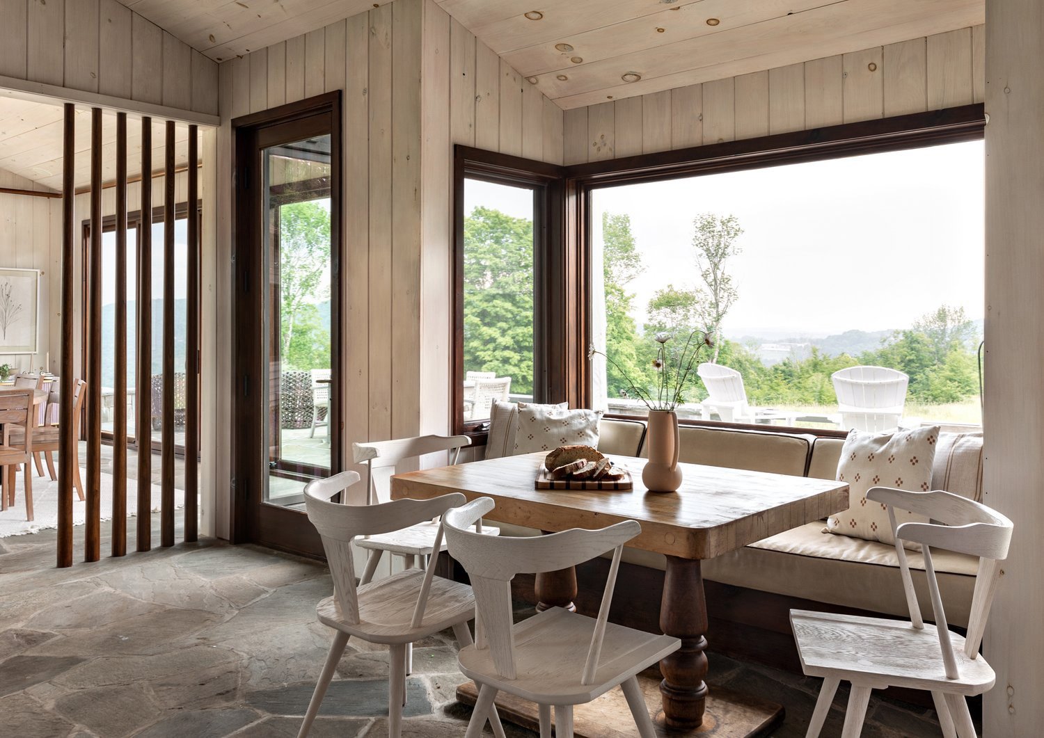 Farmhouse Dining Room with Cozy Textiles