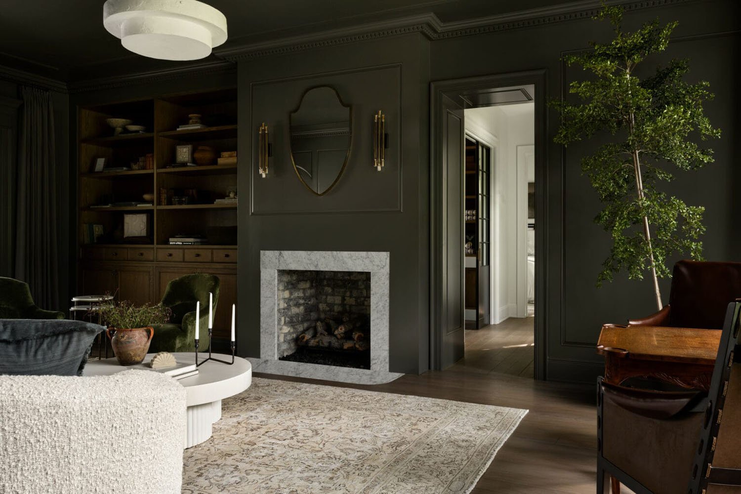 dark-green-living-room Dark Green Living Room