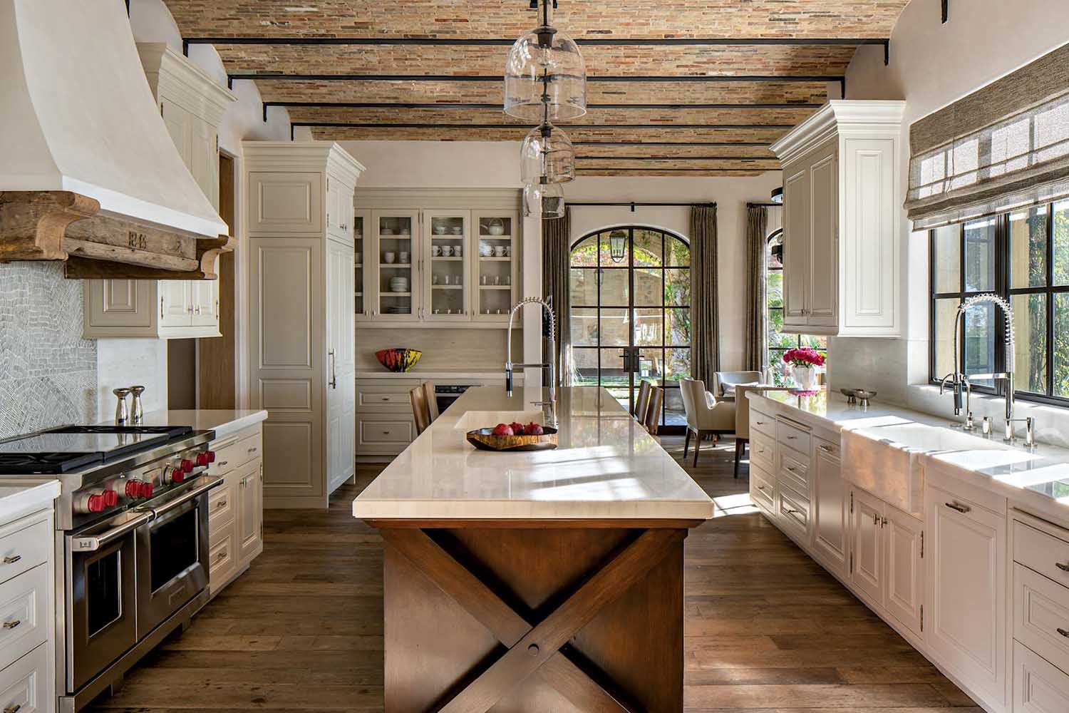 rustic-kitchen-with-black-accents Rustic Kitchen With Brick Accents