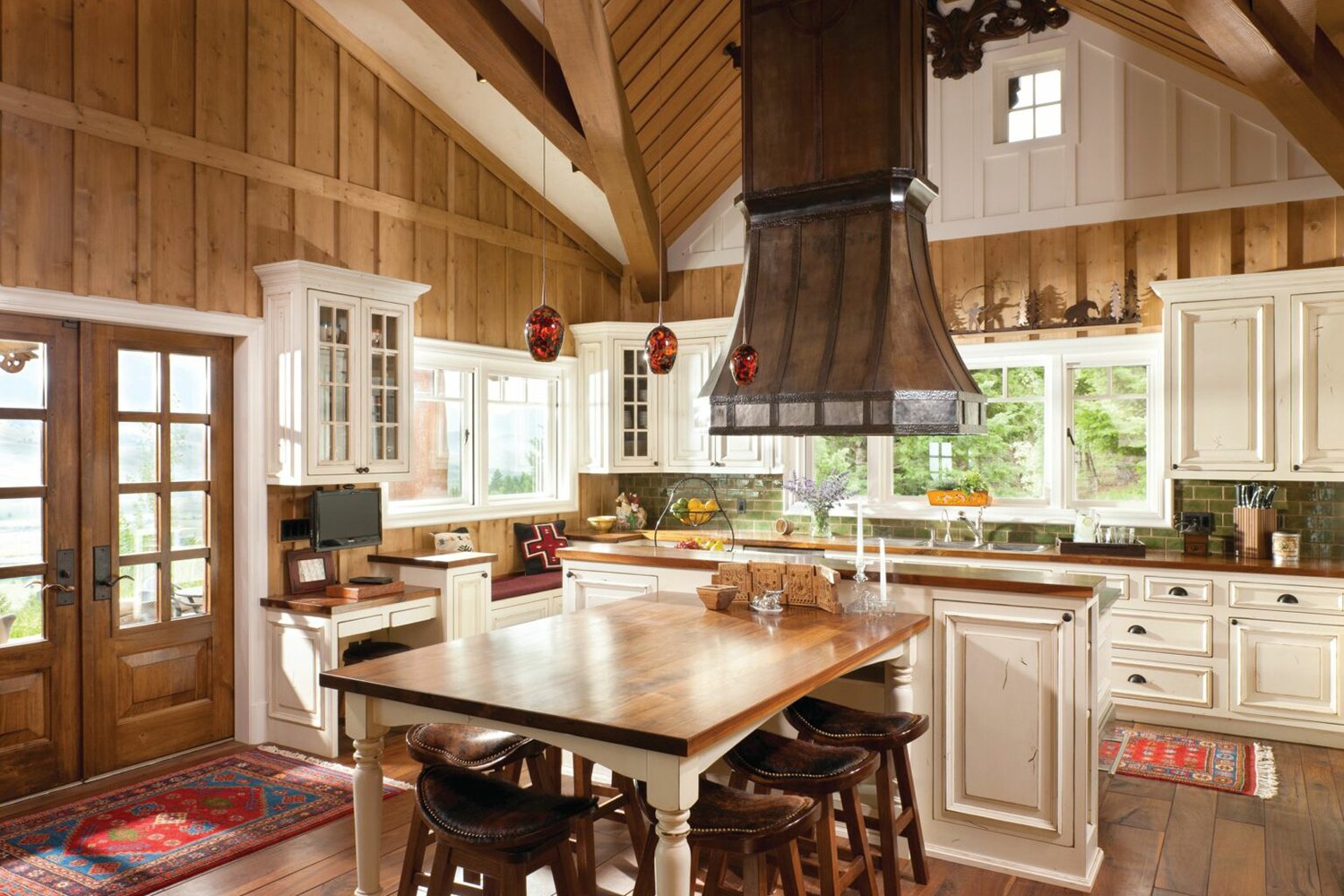 white-kitchen-cabinets-in-a-rustic-kitchen White Kitchen Cabinets in a Rustic Kitchen
