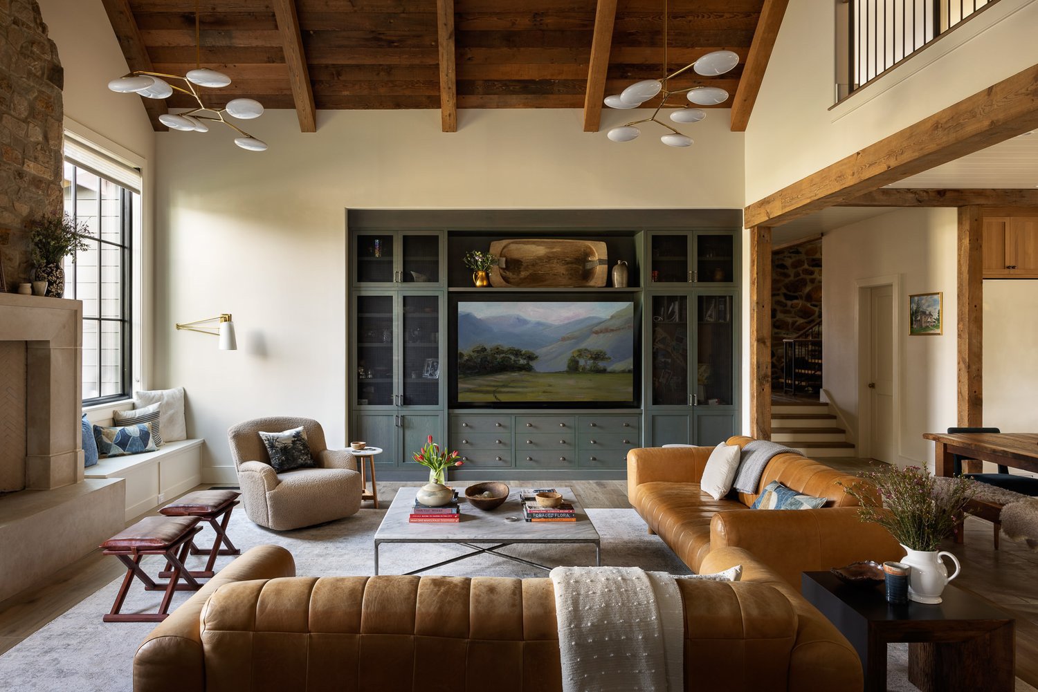 Conshohocken, PA Residence Green in Rustic Interiors