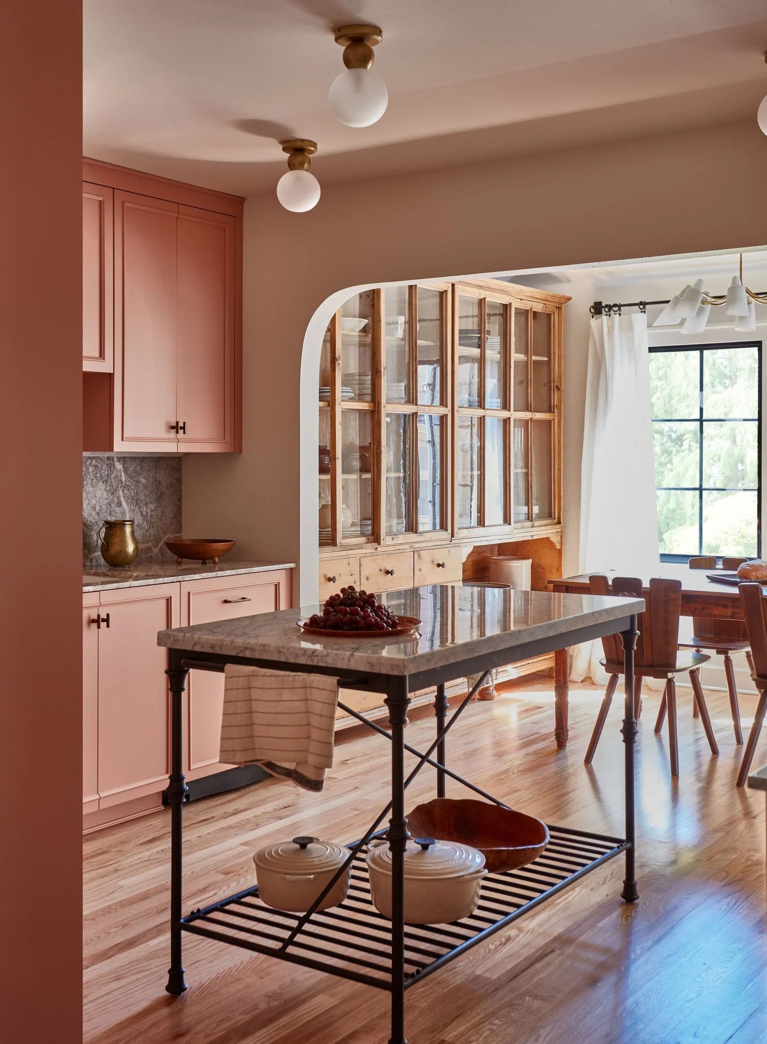 Warm Pink Kitchen Cabinets