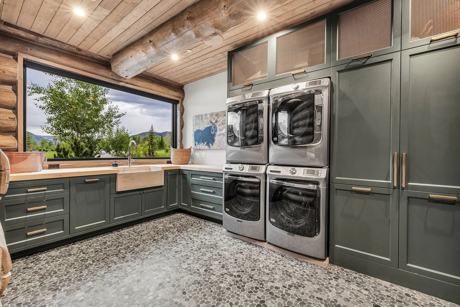 laundry-room-in-a-handcrafted-log-home Laundry Room in a Handcrafted Log Home
