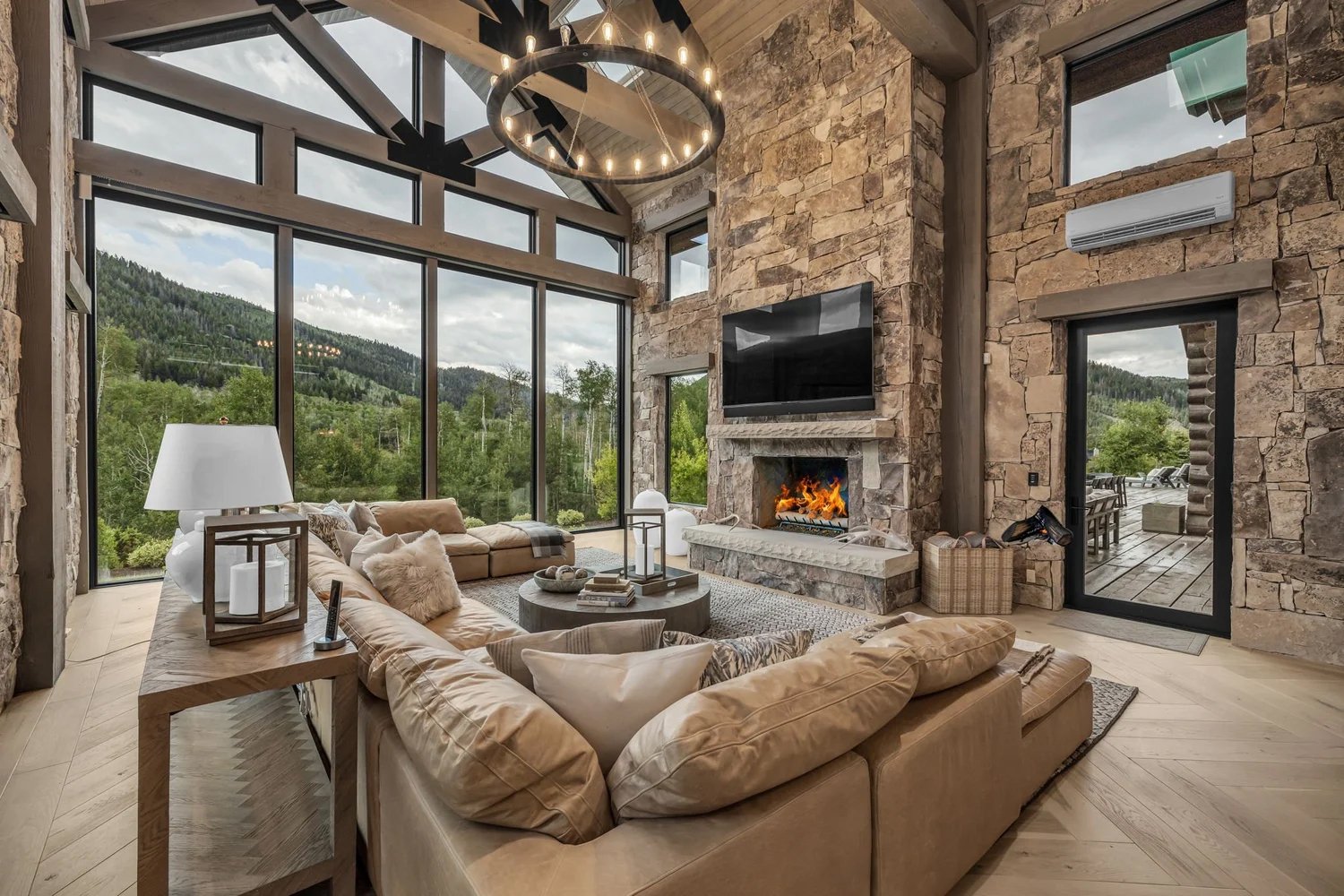 log-mountain-home-with-stone-fire-place Log Mountain Home with Stone Fireplace & Mountain Views