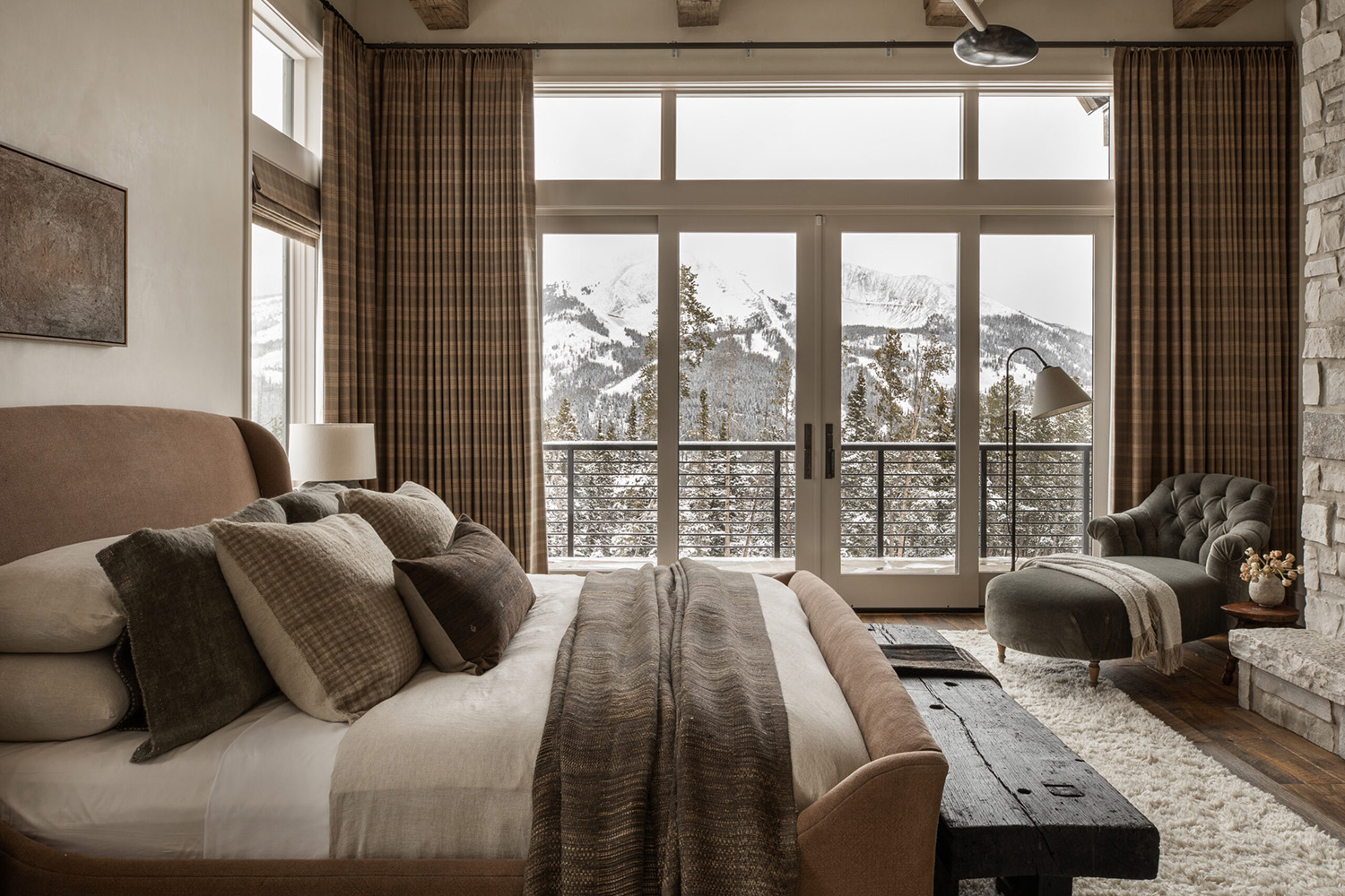 Modern Rustic Bedroom with Mountain Views