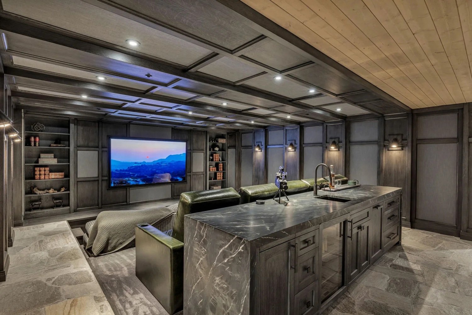 modern-rustic-theatre-room Modern Rustic Theatre Room