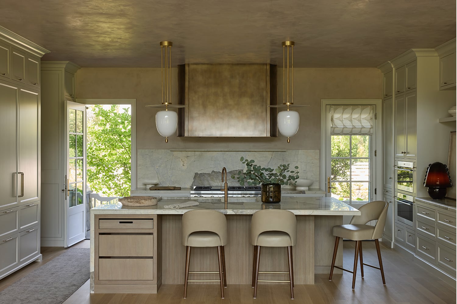 hand-finished-brass-hood Hand-Finished Brass Kitchen Hood