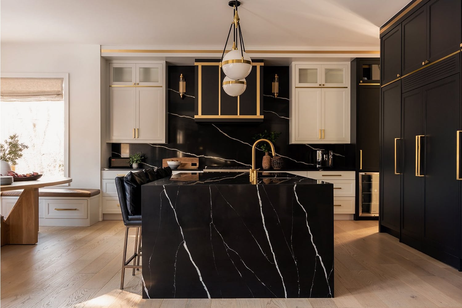 kitchen-range-hood-with-gold-trim Kitchen Range Hood with Gold Trim