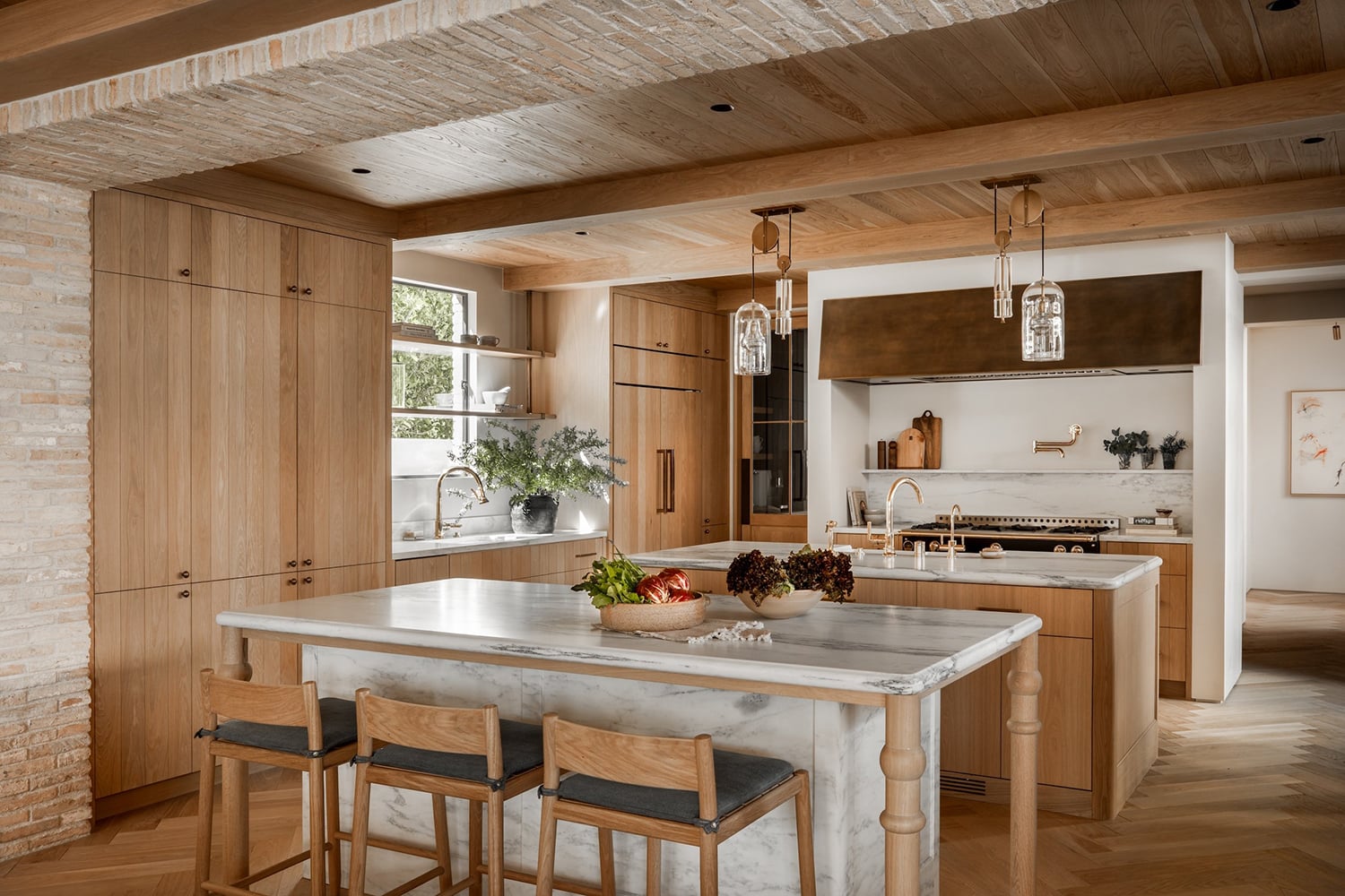 modern-farmhouse-kitchen-with-copper-vent-hood Modern Farmhouse Kitchen with Copper Vent Hood